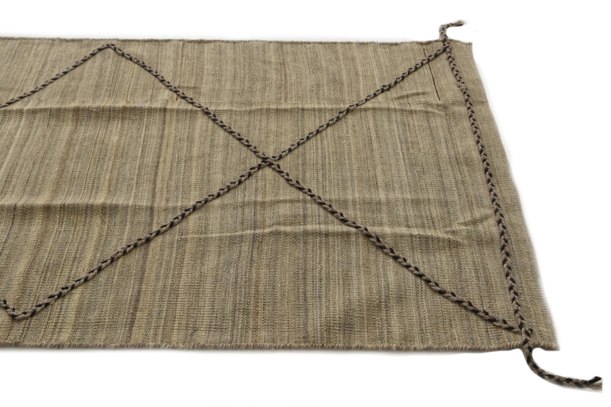 2' 10 x 15' 3 Hand Woven Kilim Modern Wool Runner Rug