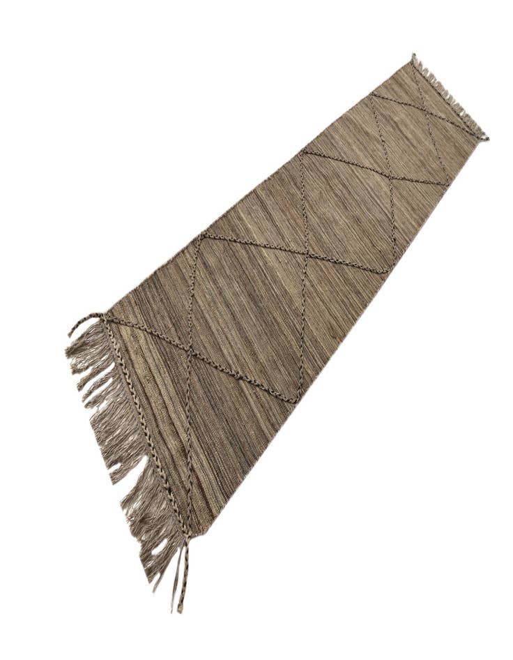 Detail image of 2' 4 x 9' 11 Hand Woven Kilim Modern Wool Runner Rug