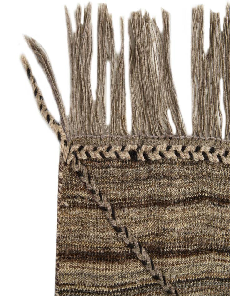 Detail image of 2' 4 x 9' 11 Hand Woven Kilim Modern Wool Runner Rug
