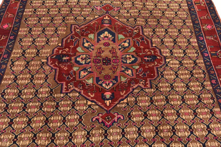 Detail image of 5' 3 x 11' 3 Hand Knotted Koliaei Persian Wool Runner Rug