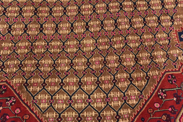 Detail image of 5' 3 x 11' 3 Hand Knotted Koliaei Persian Wool Runner Rug