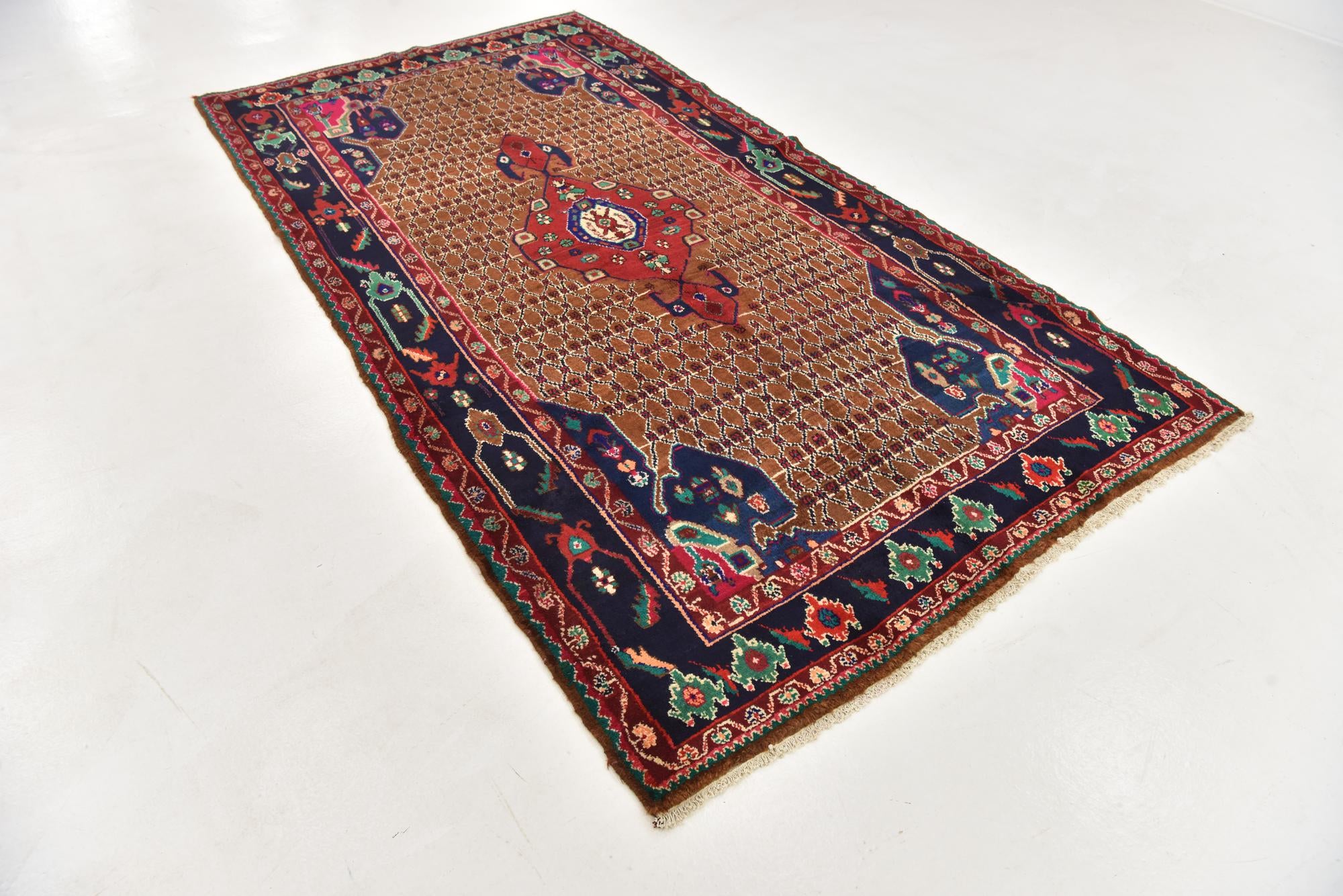 5' 2 x 9' 10 Hand Knotted Koliaei Persian Wool Runner Rug