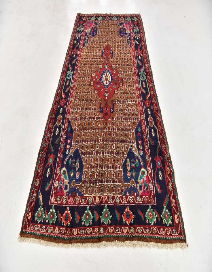 Detail image of 5' 2 x 9' 10 Hand Knotted Koliaei Persian Wool Runner Rug