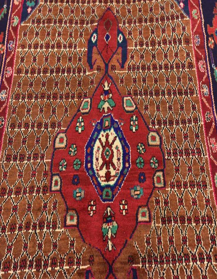 Detail image of 5' 2 x 9' 10 Hand Knotted Koliaei Persian Wool Runner Rug