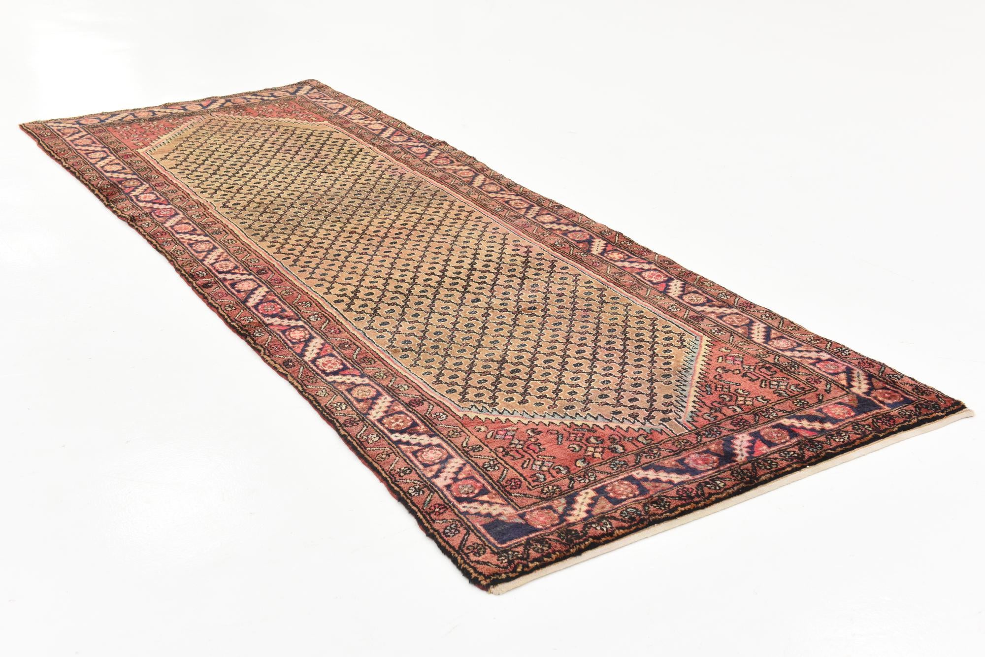 3' 8 x 9' 11 Hand Knotted Koliaei Persian Wool Runner Rug