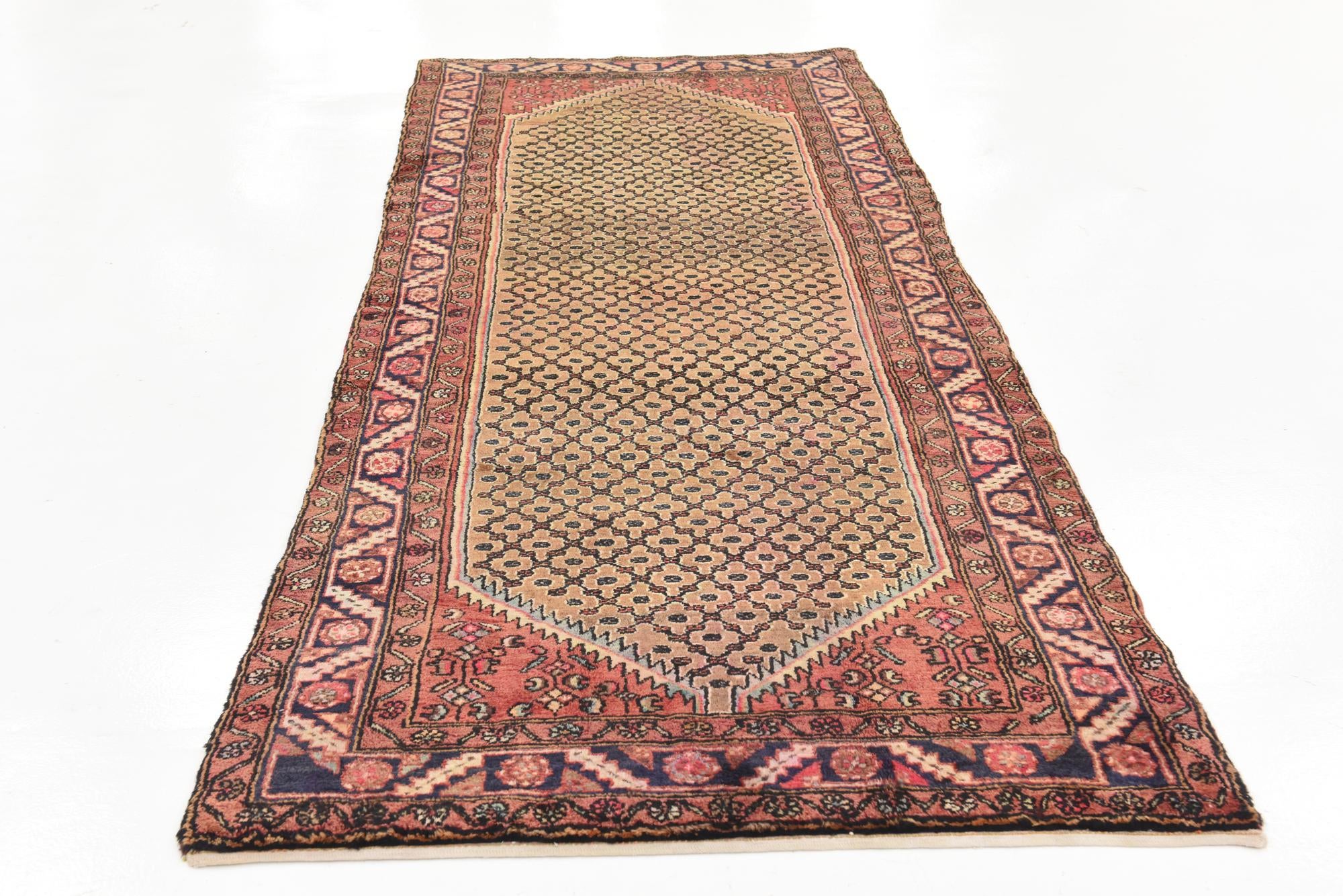 3' 8 x 9' 11 Hand Knotted Koliaei Persian Wool Runner Rug