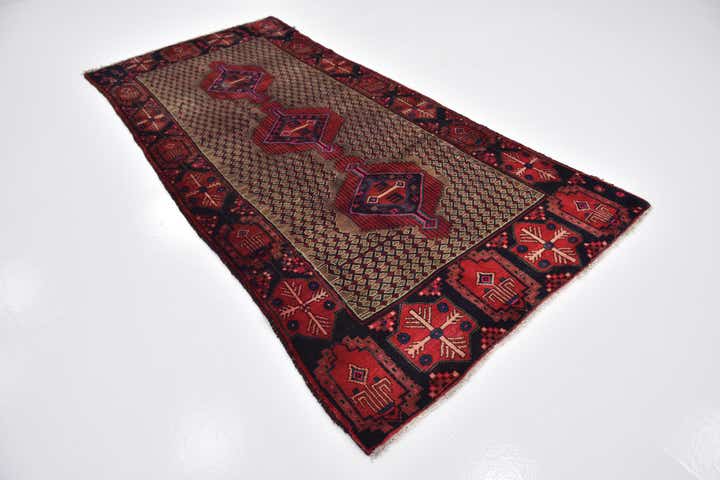 4' 4 x 9' 6 Hand Knotted Koliaei Persian Wool Runner Rug