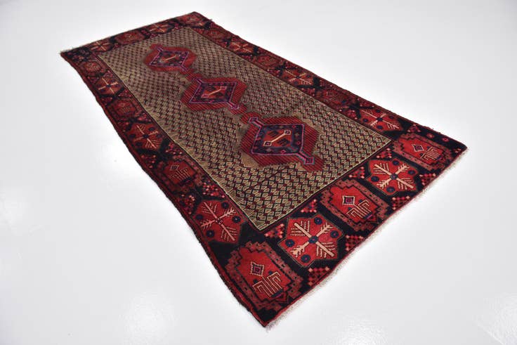 Detail image of 4' 4 x 9' 6 Hand Knotted Koliaei Persian Wool Runner Rug