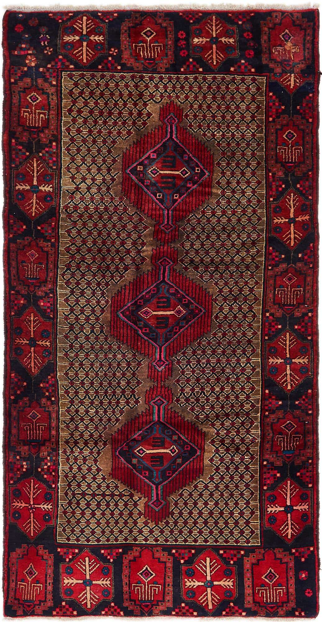 4' 4 x 9' 6 Hand Knotted Koliaei Persian Wool Runner Rug