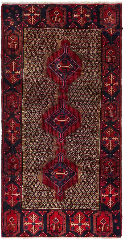 4' 4 x 9' 6 Hand Knotted Koliaei Persian Wool Runner Rug