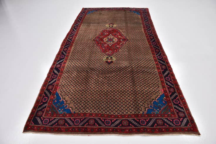 Detail image of 5' 4 x 10' 10 Hand Knotted Koliaei Persian Wool Runner Rug