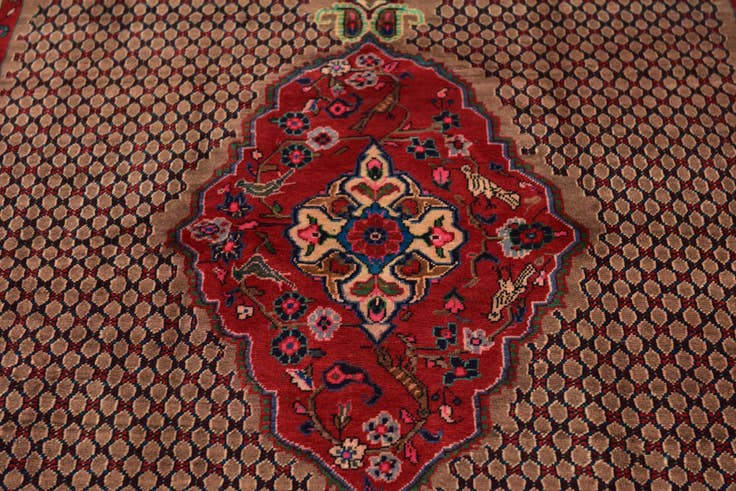 Detail image of 5' 4 x 10' 10 Hand Knotted Koliaei Persian Wool Runner Rug