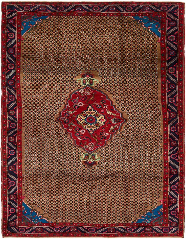 Detail image of 5' 4 x 10' 10 Hand Knotted Koliaei Persian Wool Runner Rug