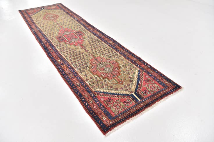 Detail image of 3' 4 x 11' 8 Hand Knotted Koliaei Persian Wool Runner Rug