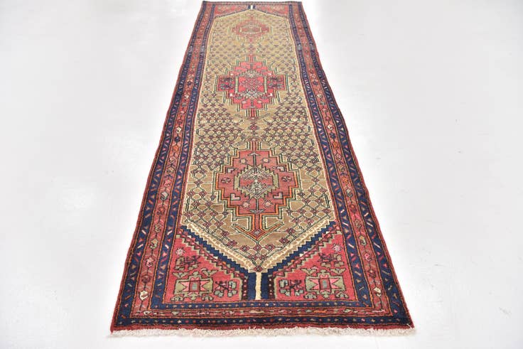 Detail image of 3' 4 x 11' 8 Hand Knotted Koliaei Persian Wool Runner Rug
