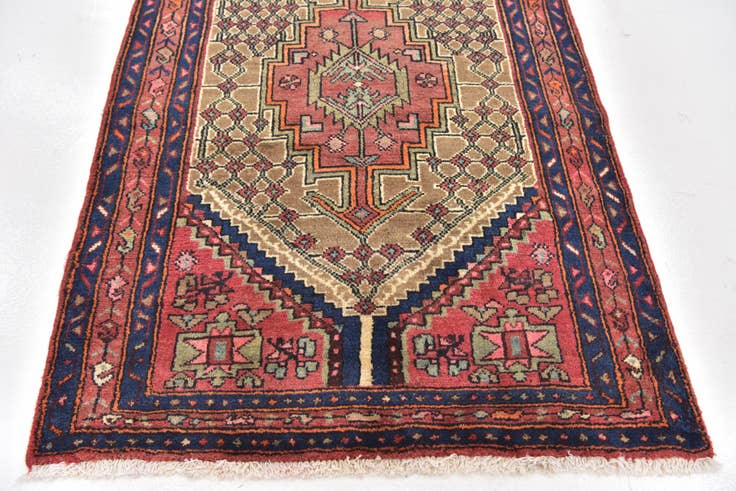 Detail image of 3' 4 x 11' 8 Hand Knotted Koliaei Persian Wool Runner Rug