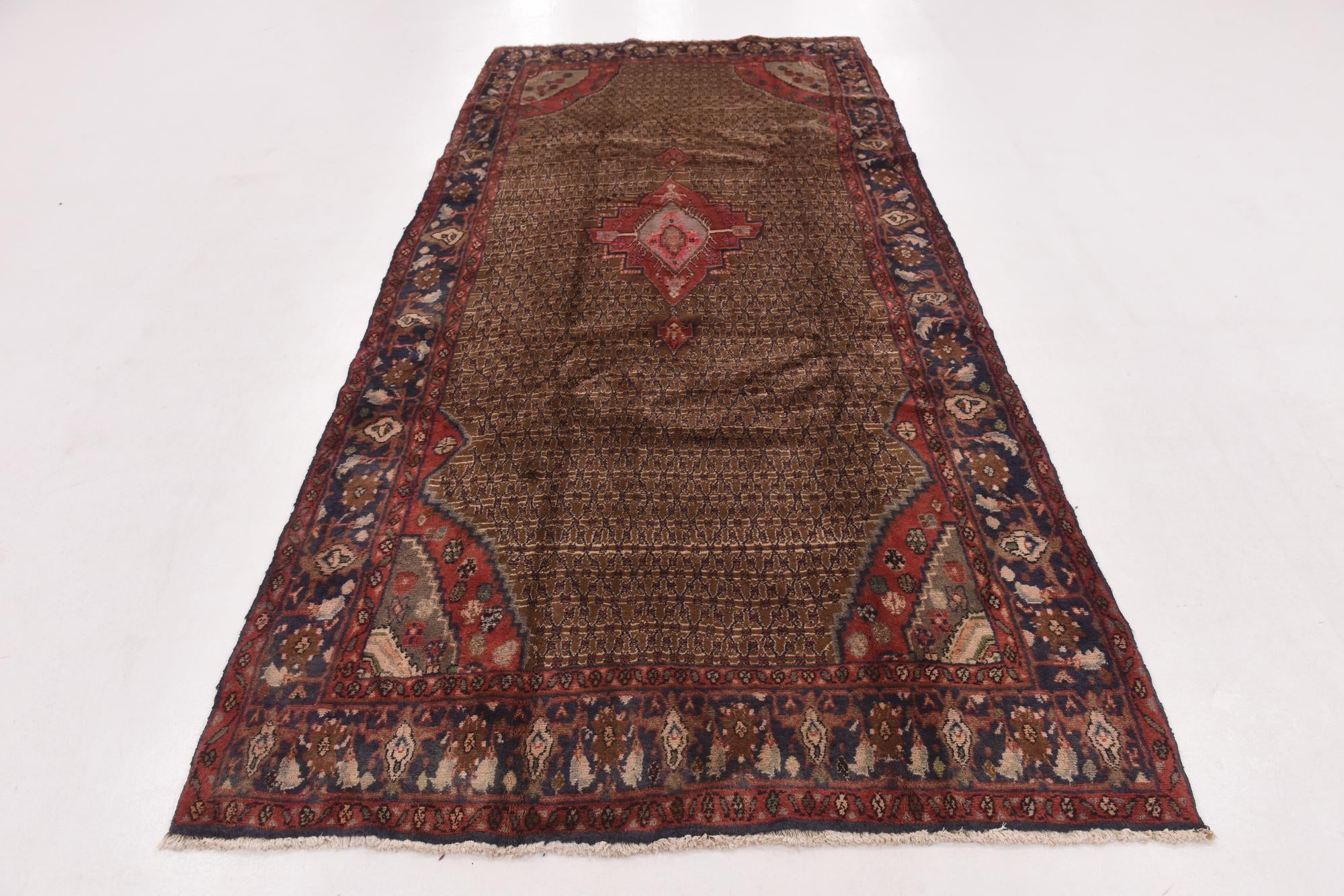5' x 10' 6 Hand Knotted Koliaei Persian Wool Runner Rug