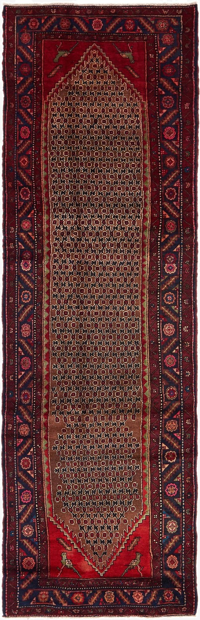 3' 6 x 12'  Hand Knotted Koliaei Persian Wool Runner Rug