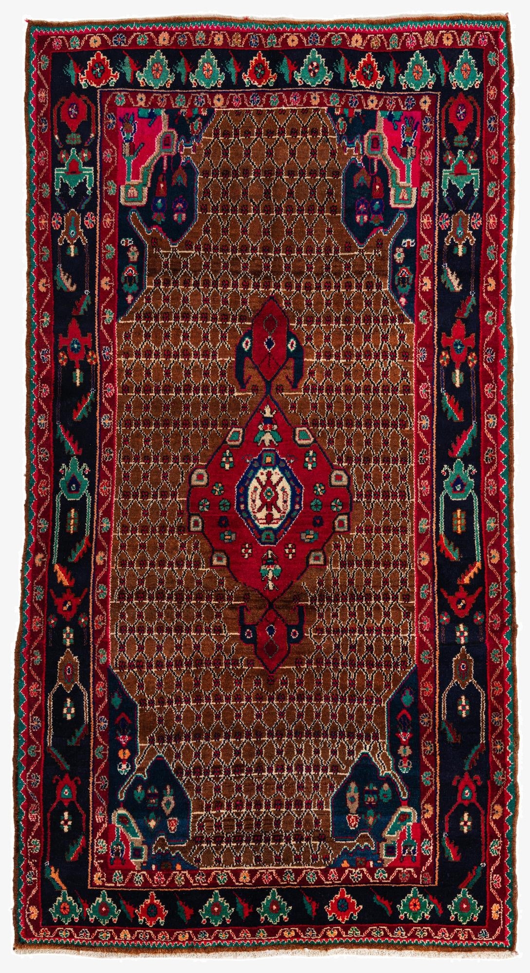 5' 2 x 9' 10  Hand Knotted Koliaei Persian Wool Runner Rug