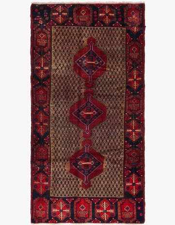 4' 4 x 9' 6 Hand Knotted Koliaei Persian Wool Runner Rug