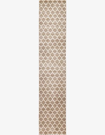 Light Brown Lattice Runner Rug