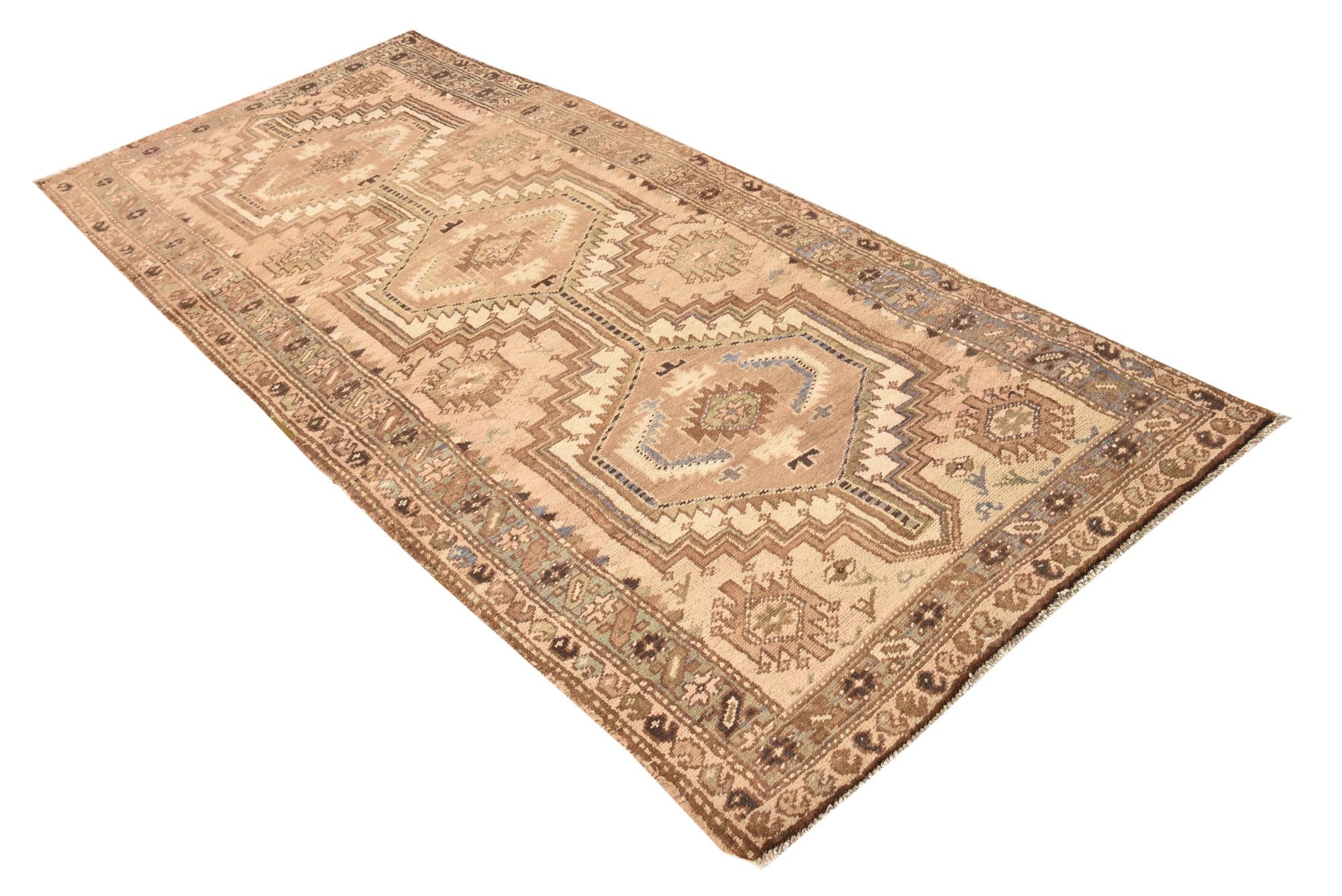 3' 8 x 8' 9 Hand Knotted Meshkin Persian Wool Runner Rug