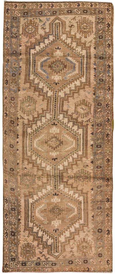 Detail image of 3' 8 x 8' 9 Hand Knotted Meshkin Persian Wool Runner Rug