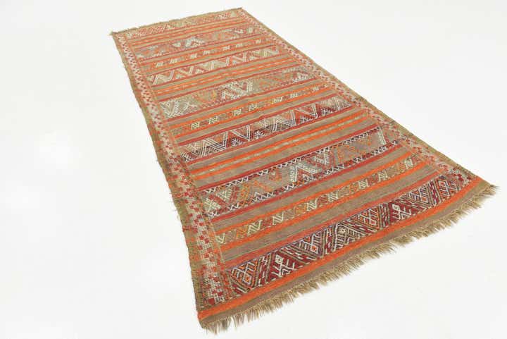 4' 4 x 9' Hand Knotted Moroccan Wool Runner Rug