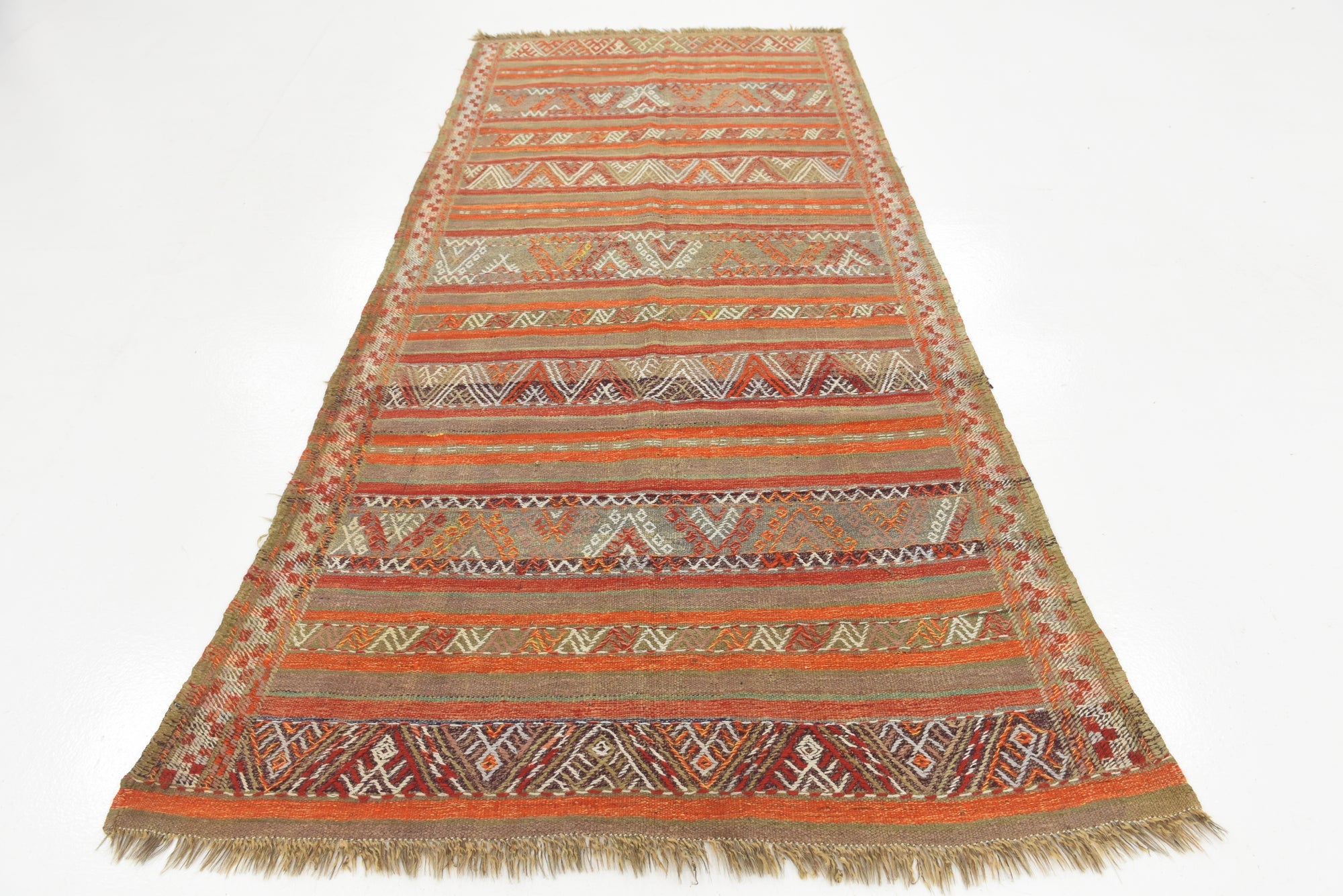 4' 4 x 9' Hand Knotted Moroccan Wool Runner Rug