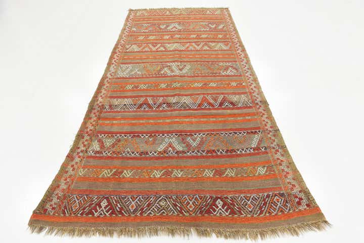 4' 4 x 9' Hand Knotted Moroccan Wool Runner Rug