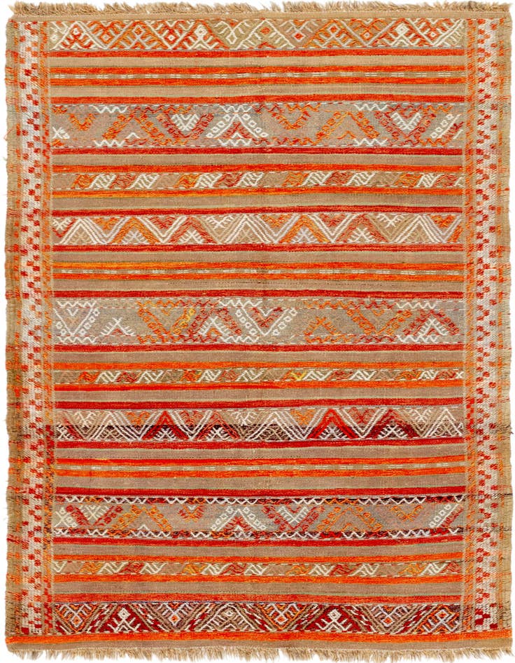 Detail image of 4' 4 x 9' Hand Knotted Moroccan Wool Runner Rug