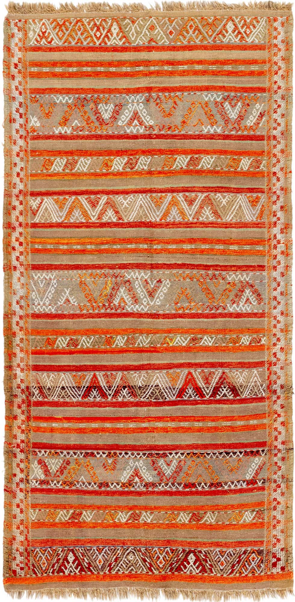 4' 4 x 9' Hand Knotted Moroccan Wool Runner Rug