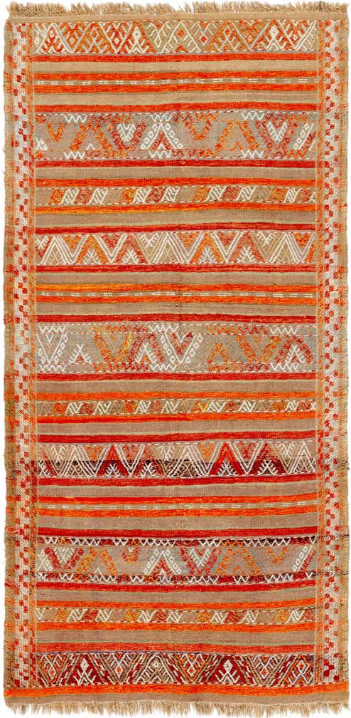 4' 4 x 9' Hand Knotted Moroccan Wool Runner Rug