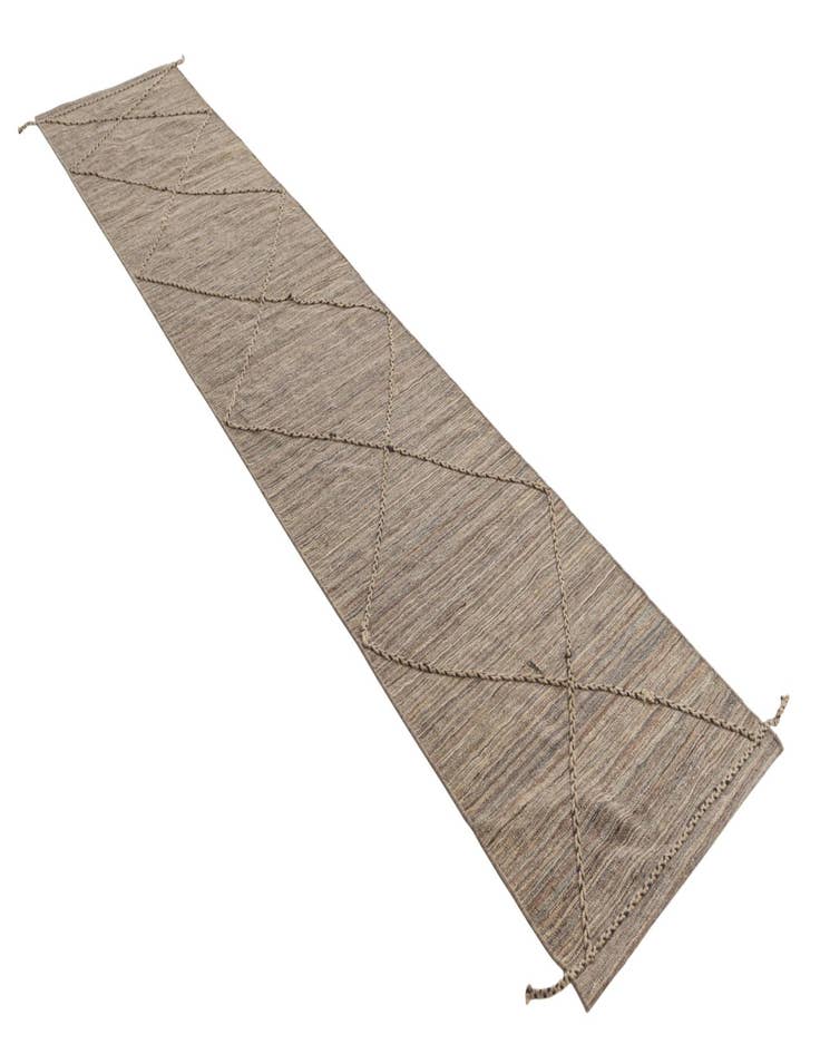 Detail image of 2' 6 x 12' 7 Hand Knotted Moroccan Wool Runner Rug