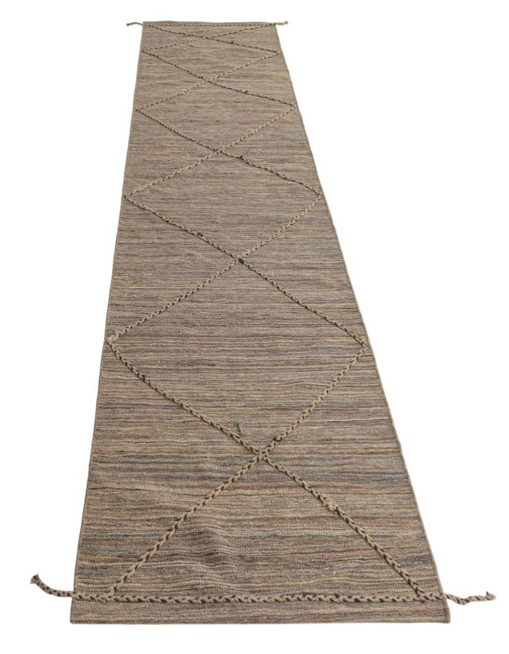 Detail image of 2' 6 x 12' 7 Hand Knotted Moroccan Wool Runner Rug