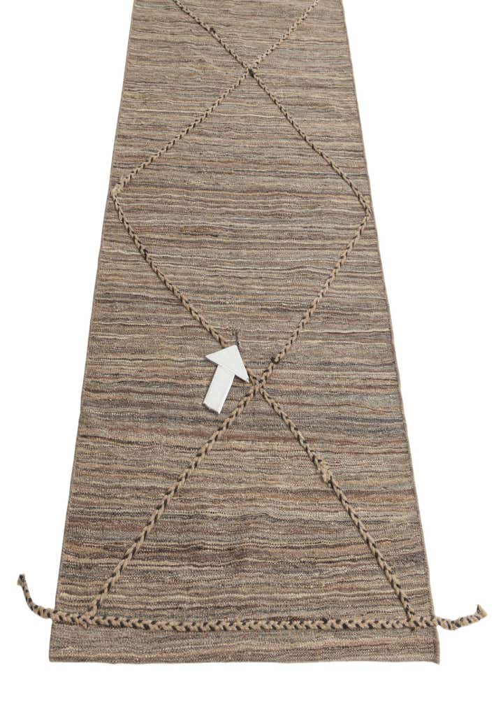 2' 6 x 12' 7 Hand Knotted Moroccan Wool Runner Rug