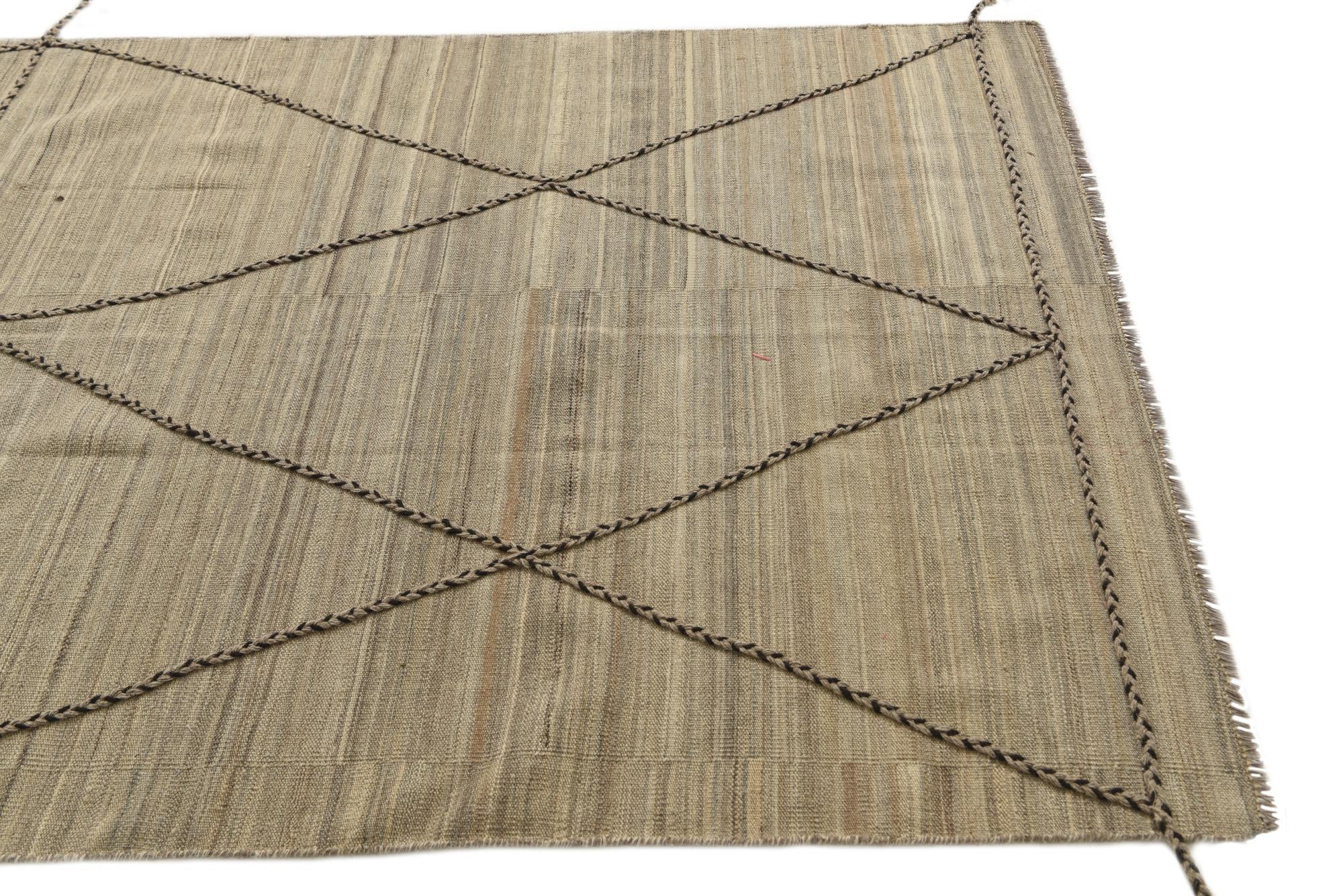 4' 7 x 10' 3 Hand Knotted Moroccan Wool Runner Rug