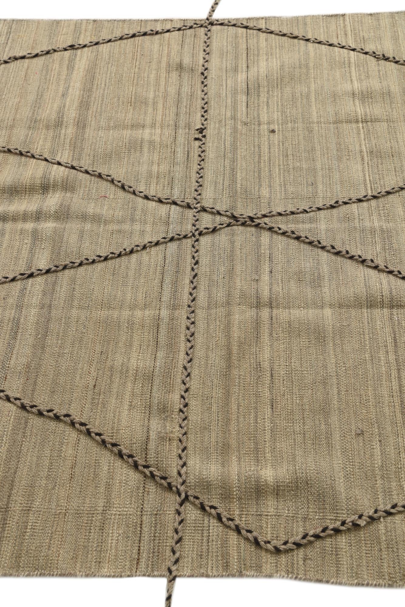 4' 7 x 10' 3 Hand Knotted Moroccan Wool Runner Rug