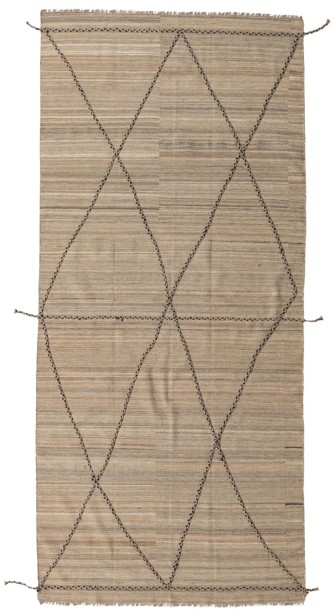 4' 7 x 10' 3 Hand Knotted Moroccan Wool Runner Rug
