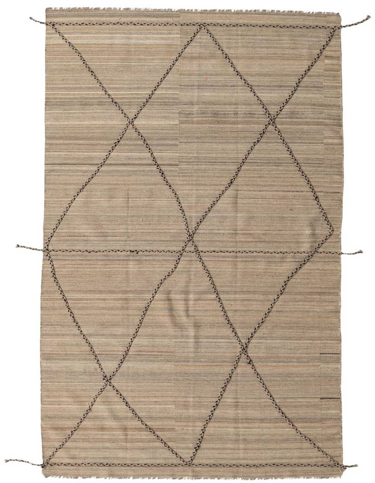 Detail image of 4' 7 x 10' 3 Hand Knotted Moroccan Wool Runner Rug