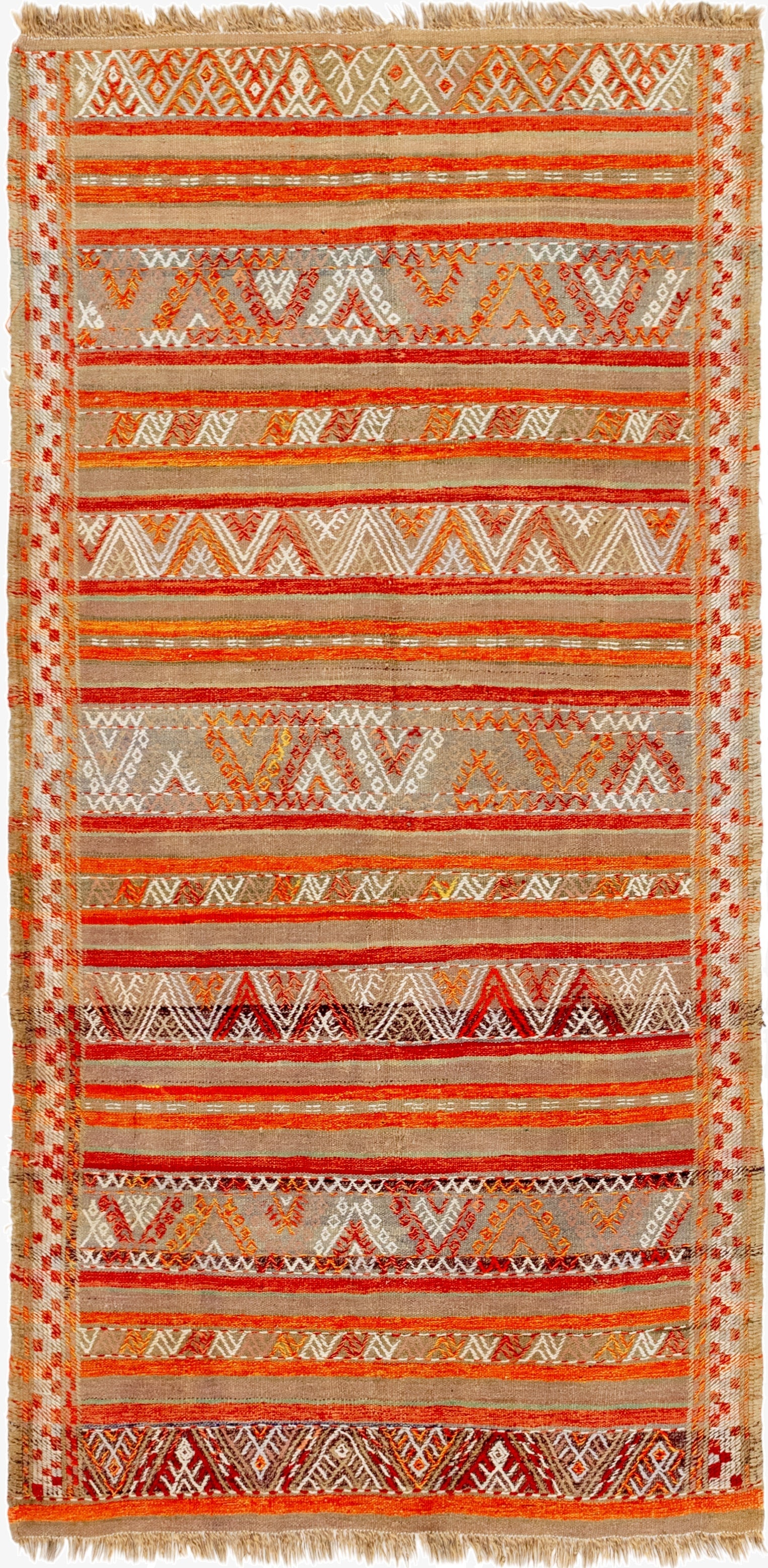 4' 4 x 9'  Hand Knotted Moroccan Wool Runner Rug