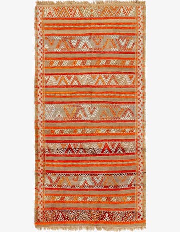 4' 4 x 9' Hand Knotted Moroccan Wool Runner Rug