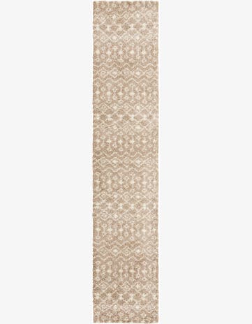 Light Brown Moroccan Trellis Shag Runner Rug