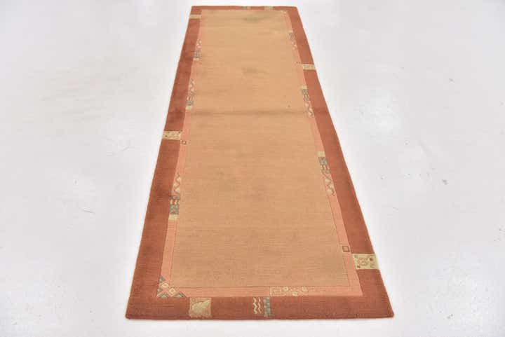 2' 9 x 8' 10 Hand Knotted Nepal Wool Runner Rug