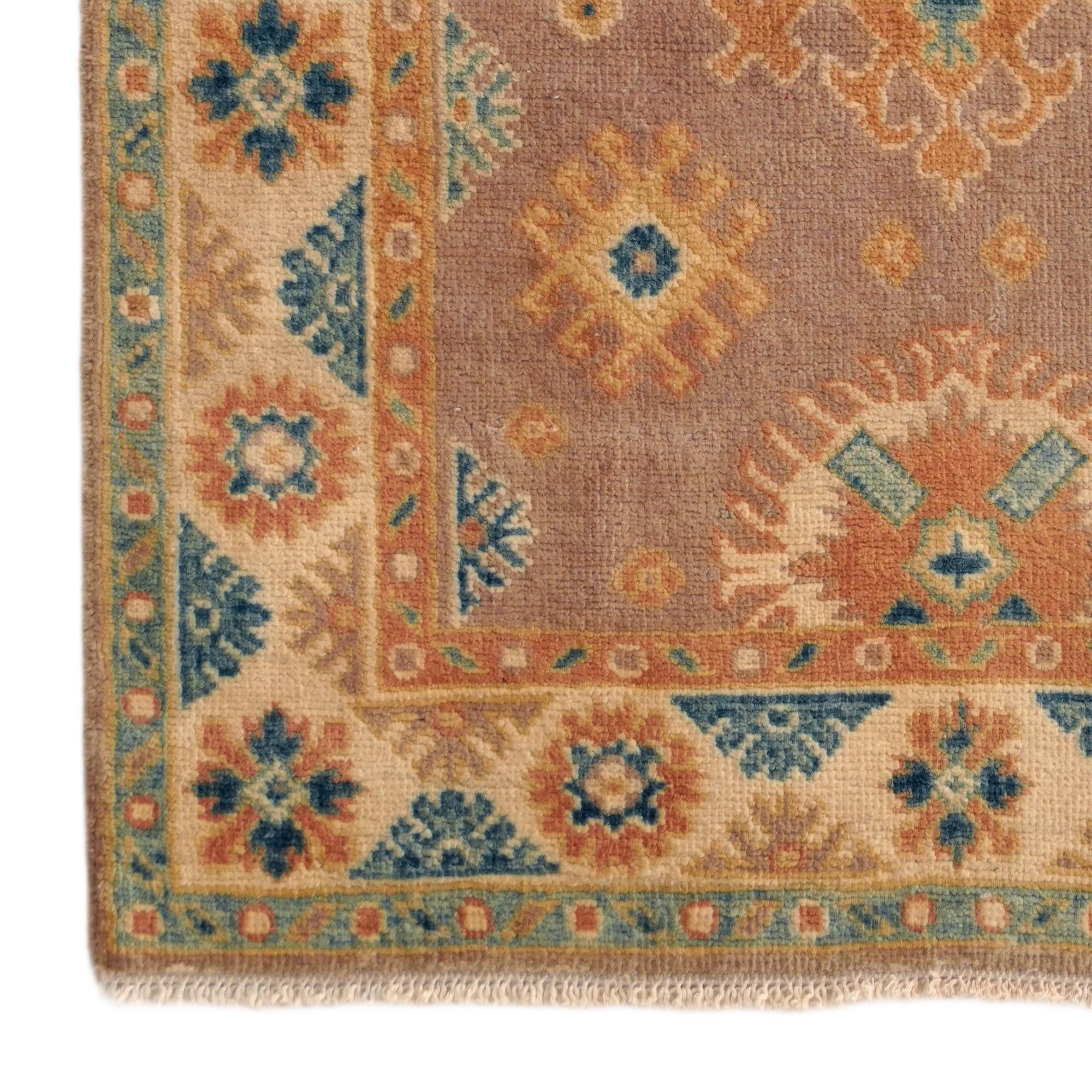 2' 7 x 5' 9 Hand Knotted Oushak Wool Runner Rug