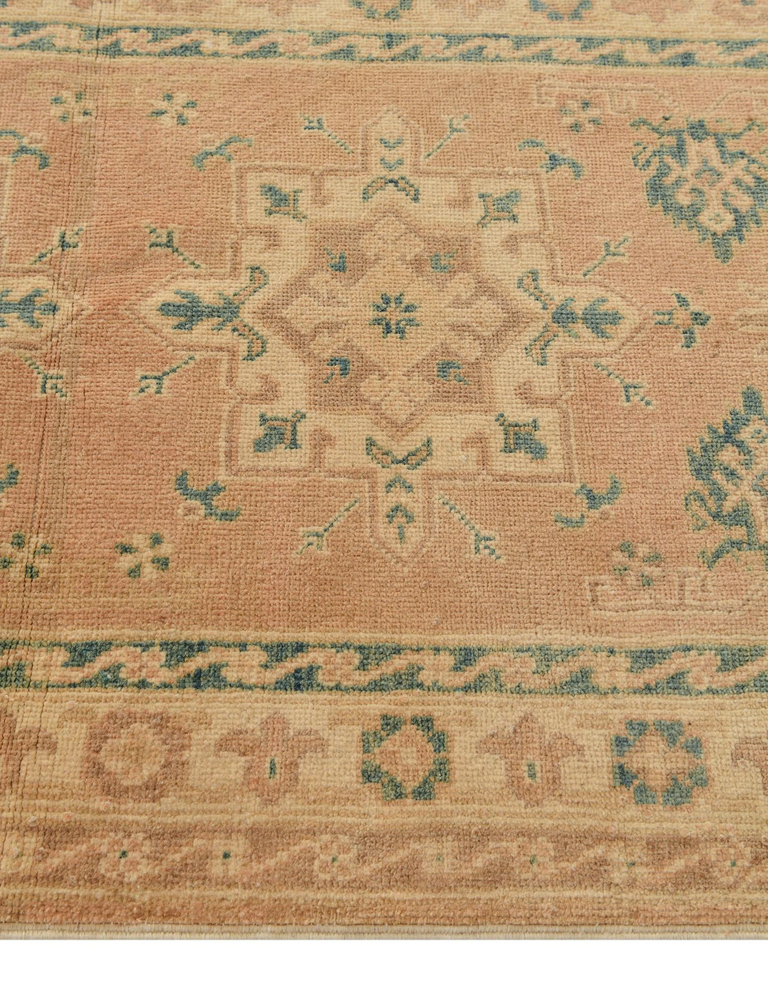 2' 7 x 6' 10 Hand Knotted Oushak Wool Runner Rug