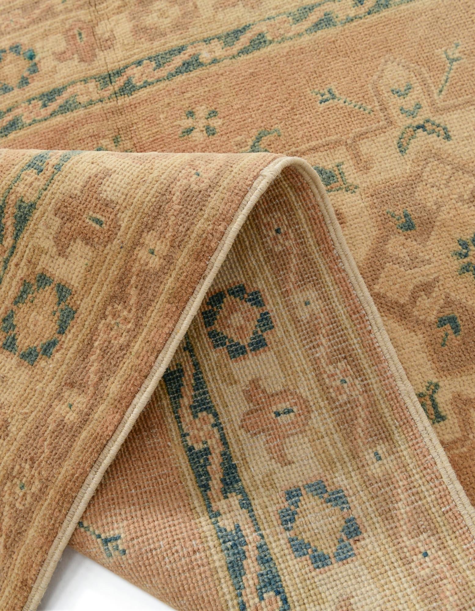 2' 7 x 6' 10 Hand Knotted Oushak Wool Runner Rug