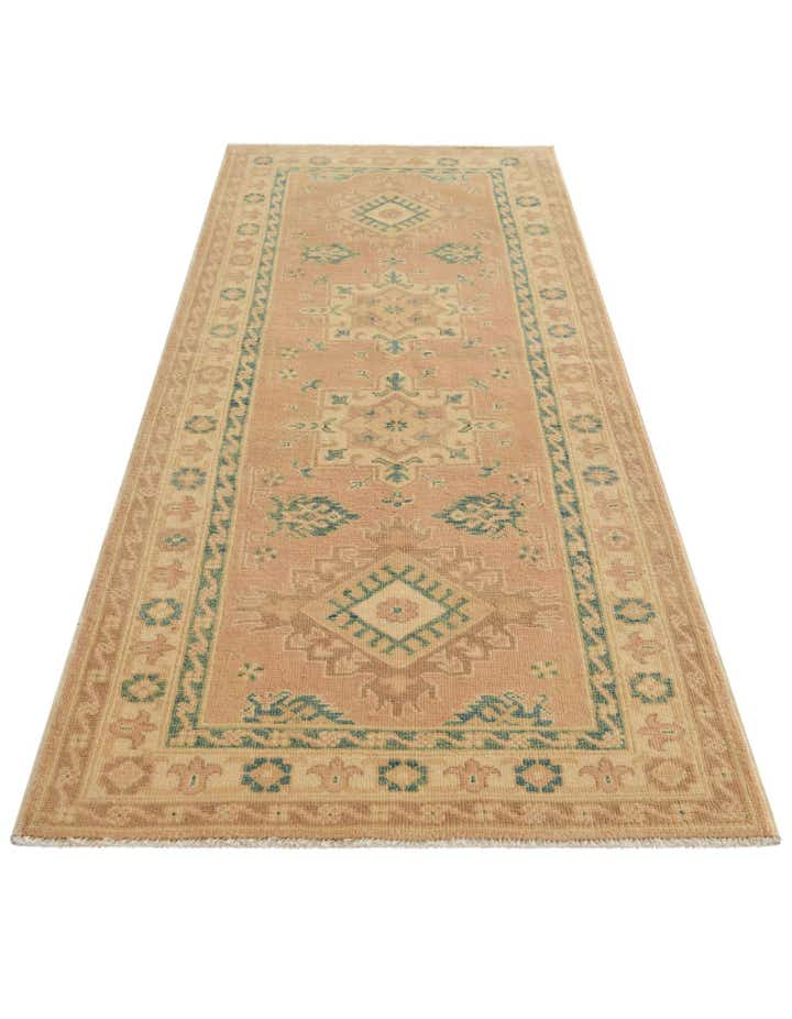 2' 7 x 6' 10 Hand Knotted Oushak Wool Runner Rug