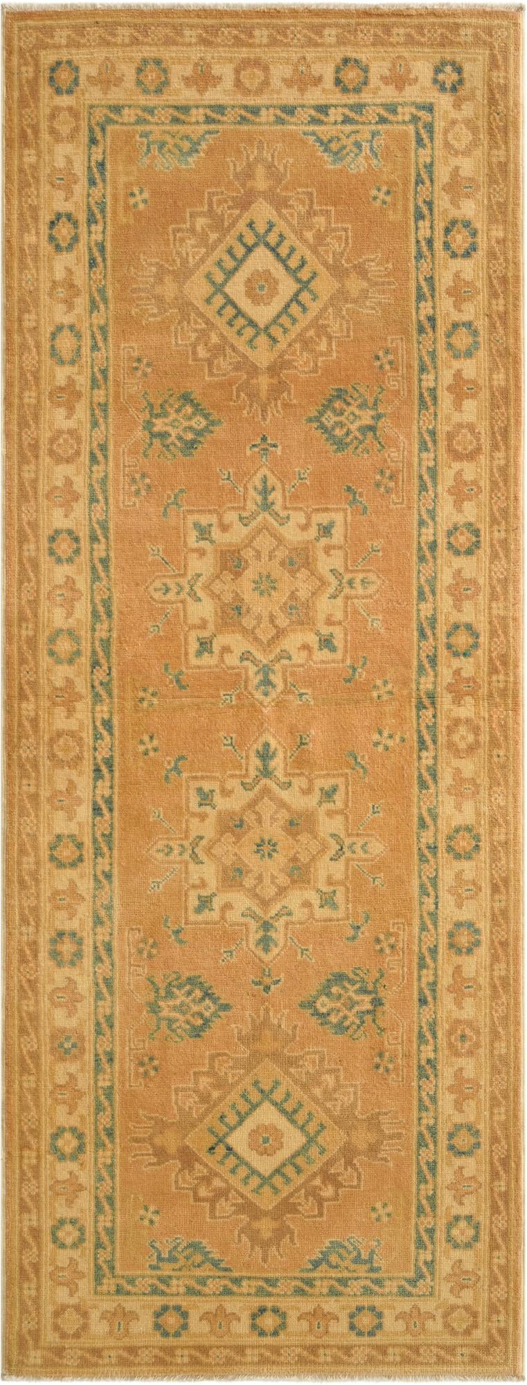 2' 7 x 6' 10  Hand Knotted Oushak Wool Runner Rug