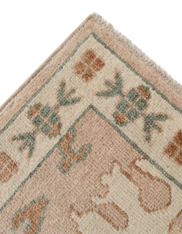 Detail image of 2' 8 x 10' 1 Hand Knotted Oushak Wool Runner Rug